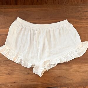 White silky/satin Shorts